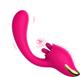 Consolador vibrador 2 en 1 para lamer la lengua Merlot
